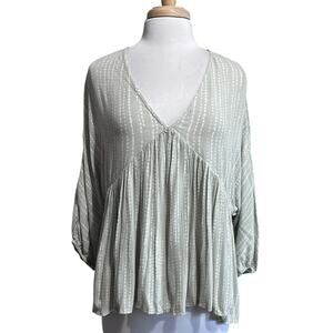 By Together Remi Top Womens Size Small Smocked Mint Green Fairy Flowy Boho NWT